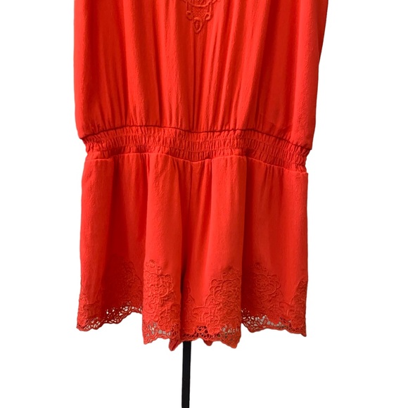 GIANNI BINI CORAL SPAGHETTI STRAP EMBROIDERED ROMPER - Picture 4 of 16